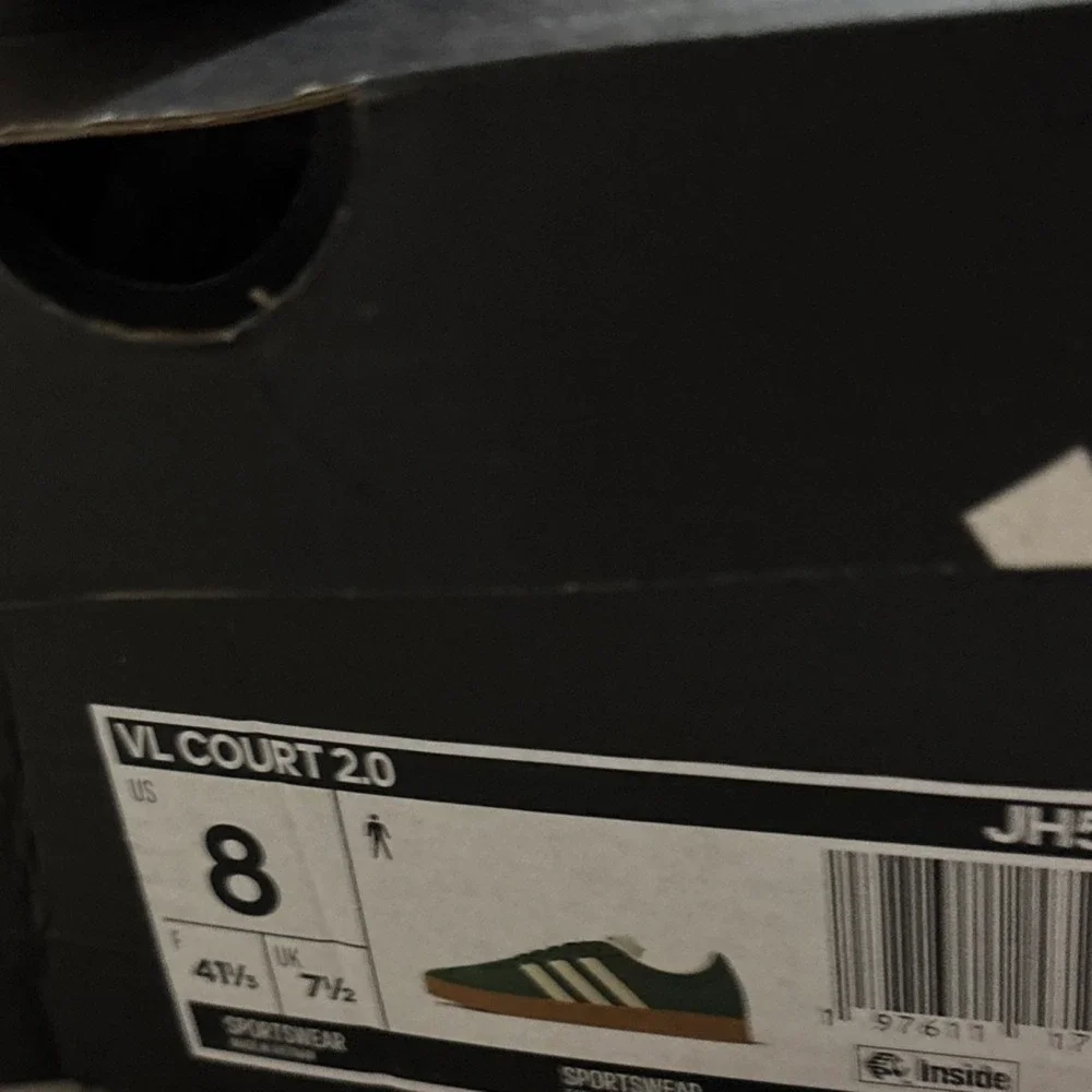 Adidas VL Court 2.0 Green White Gum Lace Up Suede Athletic Unisex Free Shipping